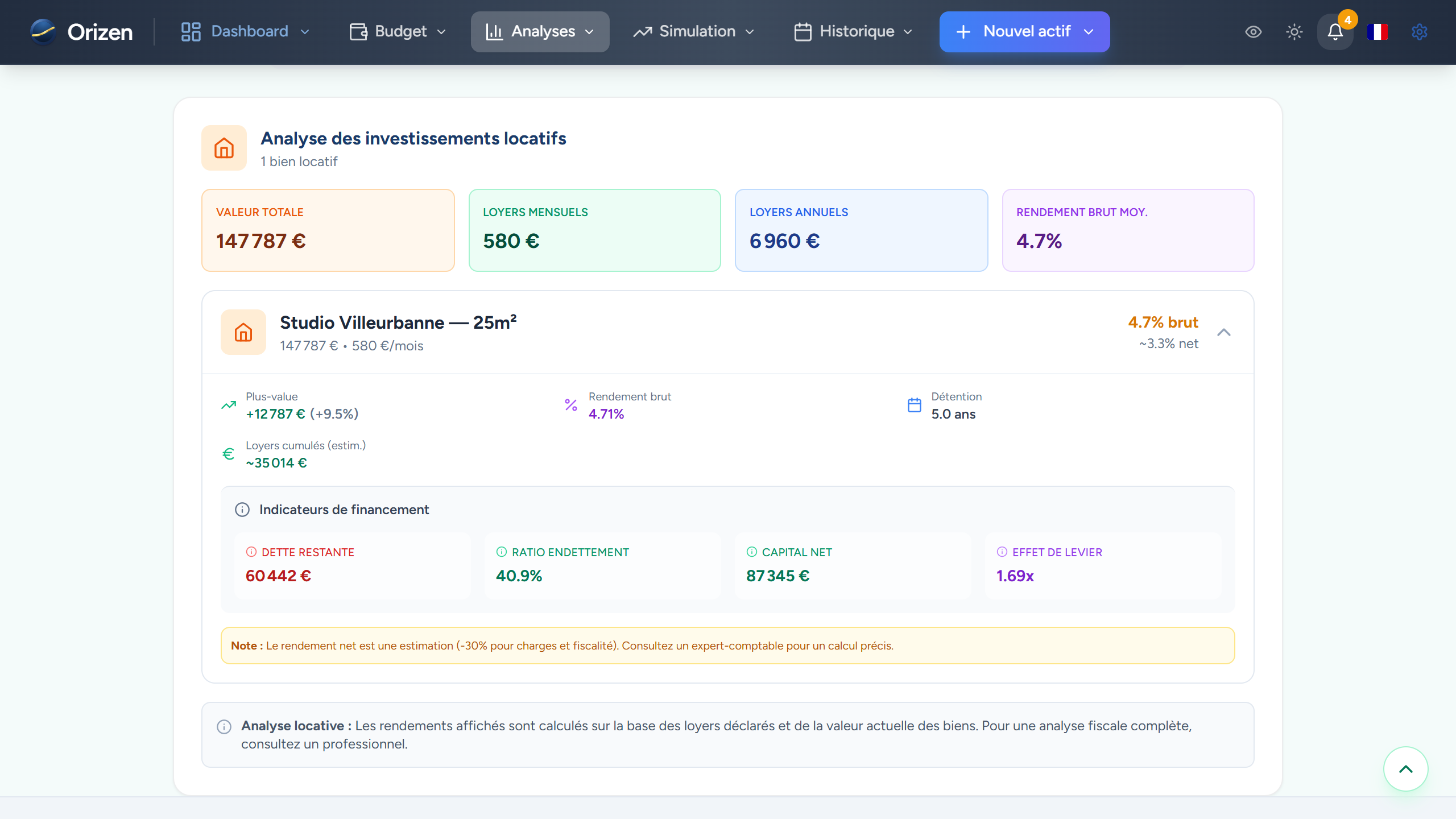Capture — Suivi locatif & SCPI